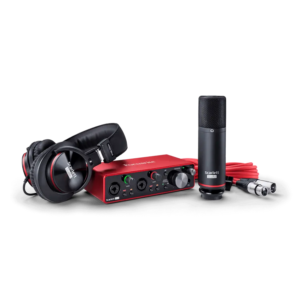 Focusrite - Scarlett3 Studio, Pack Scarlett 2i2 3ème Génération+ Micro + Casque